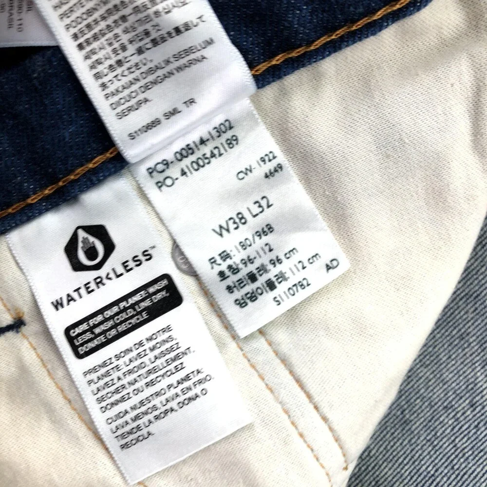 Levis 514 Jeans Mens 38x32 Blue Medium Wash Regular Straight Denim Pants Casual